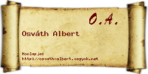Osváth Albert névjegykártya