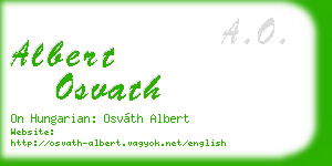 albert osvath business card